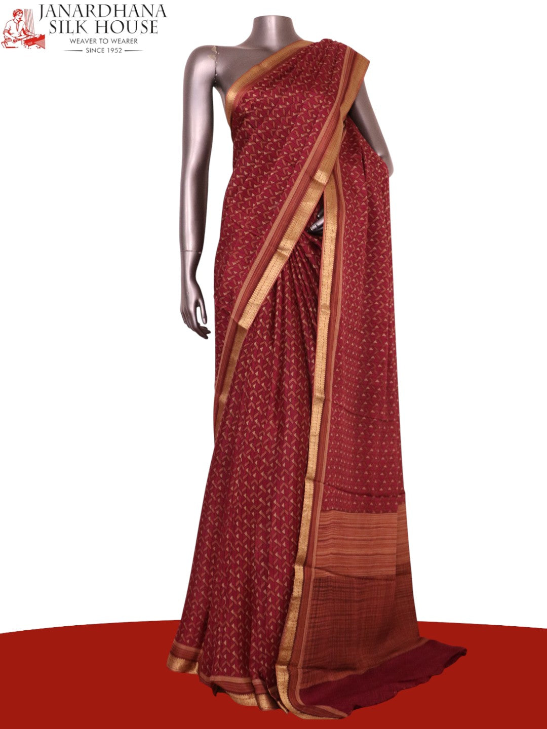 Pure Floral Zari Crepe Silk Saree AL206147