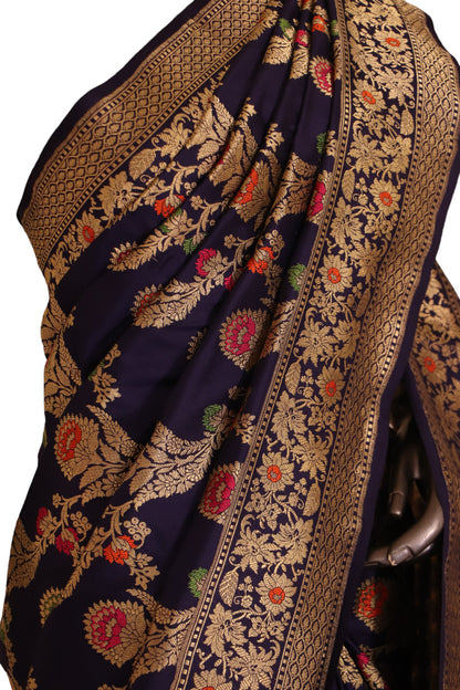 Contemporary Meenakari Designer Banarasi Silk Saree AJ206356