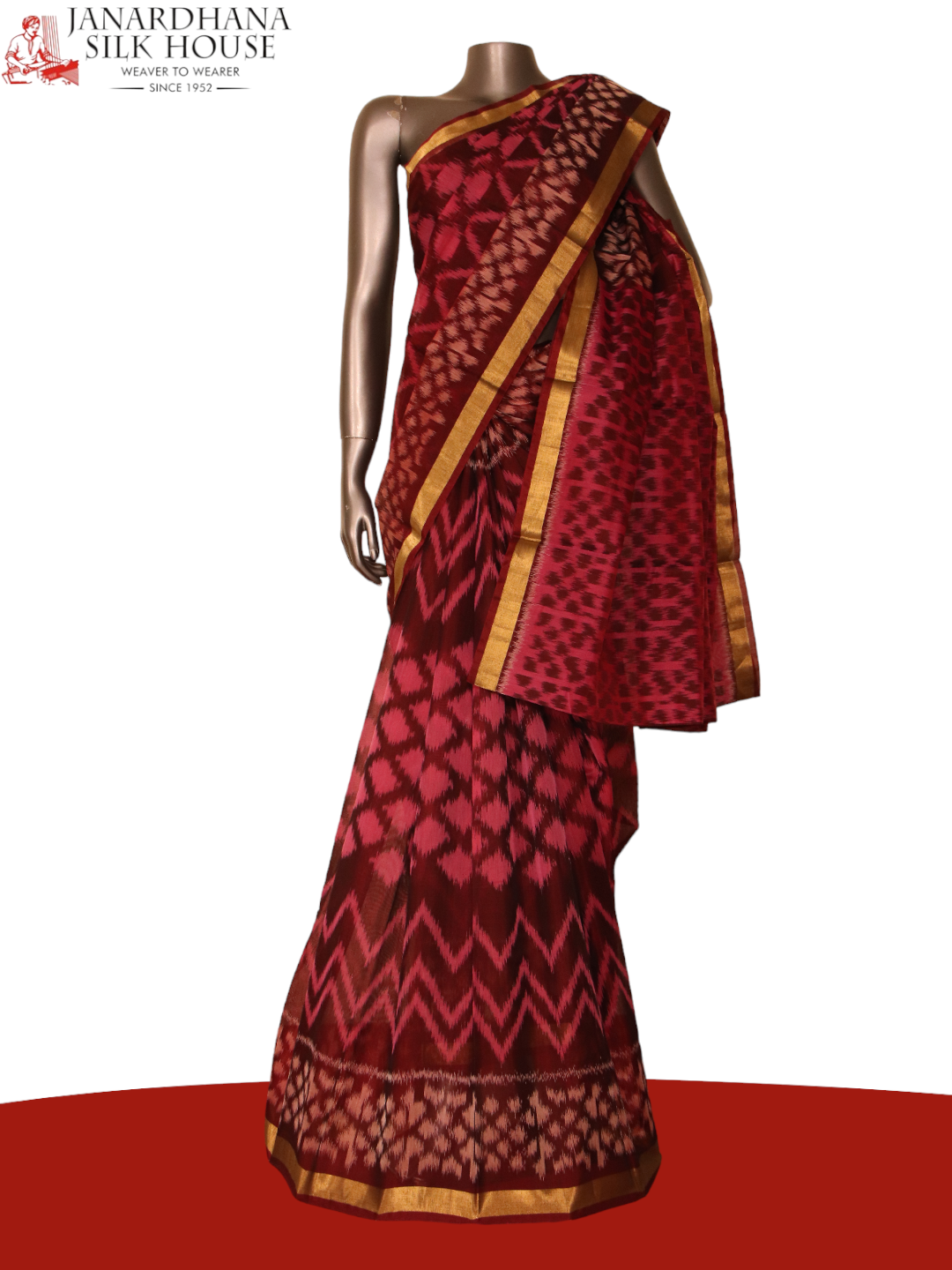 Handloom Pochampally Silk Cotton Saree AJ210252