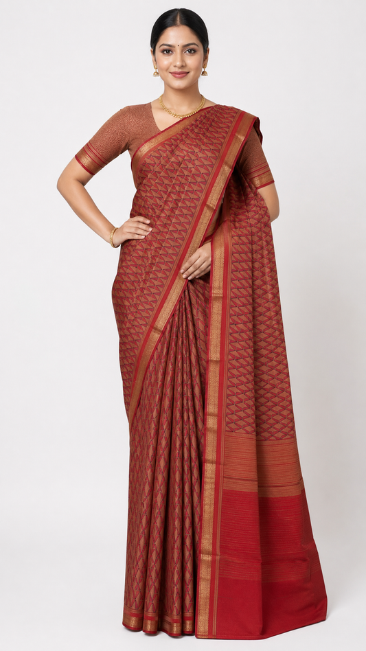 Pure Floral Zari Crepe Silk Saree AL206148