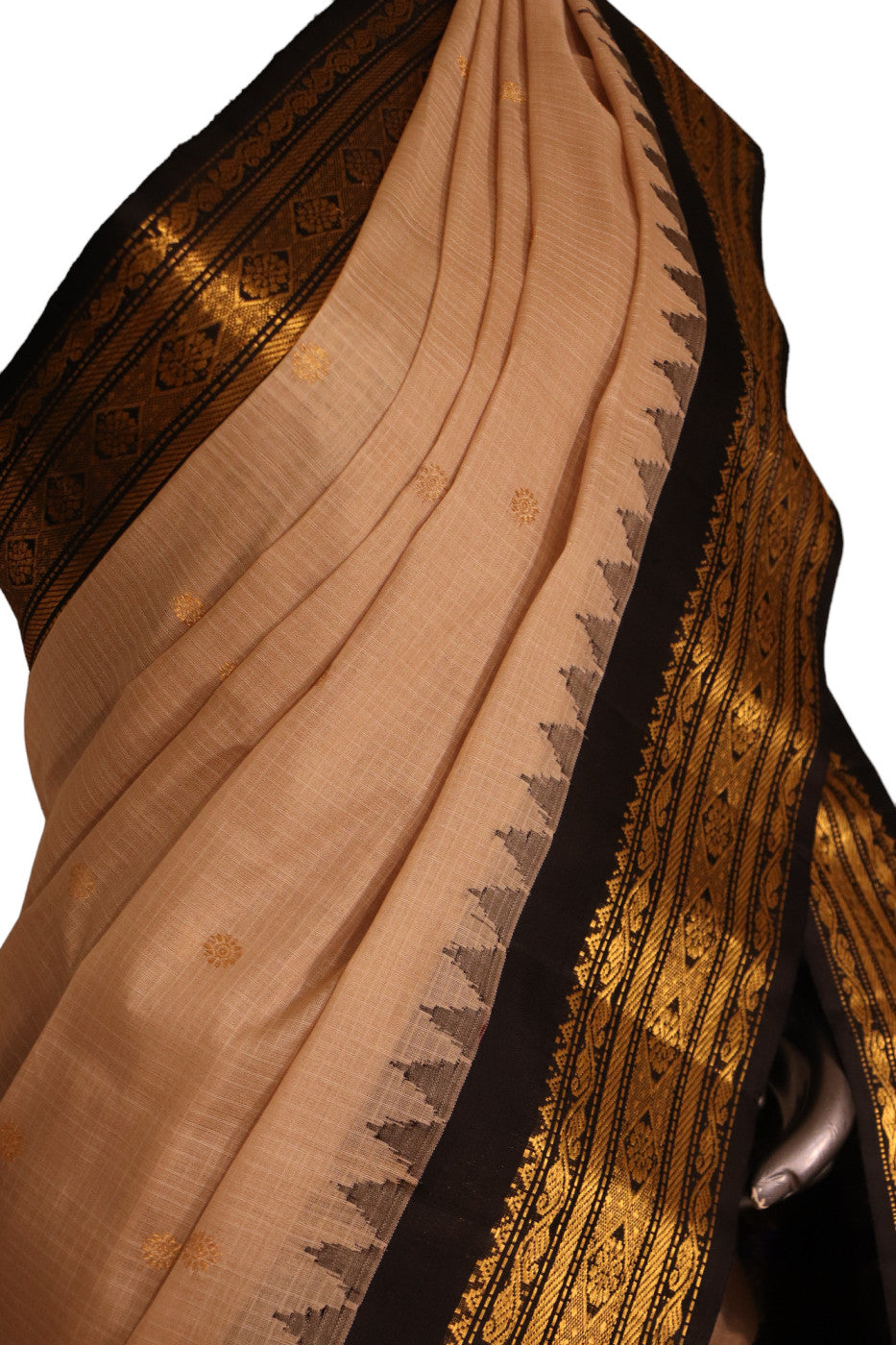 Traditional Temple Handloom Gadwal Silk Cotton Saree AJ210434