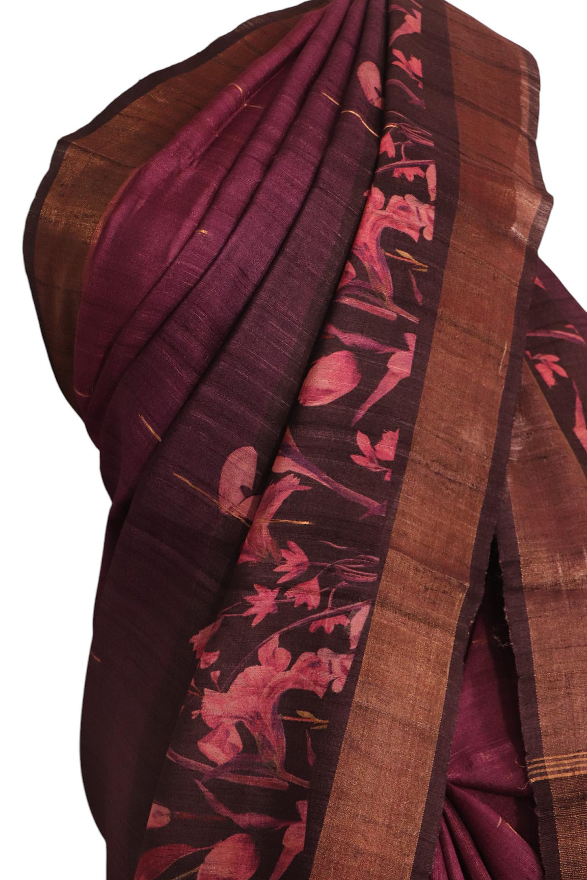 Pure Multi Shade Floral Tussar Silk Saree AK210624
