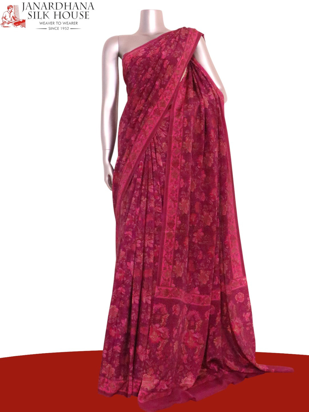 Floral  Pure Crepe Silk Saree AL203248