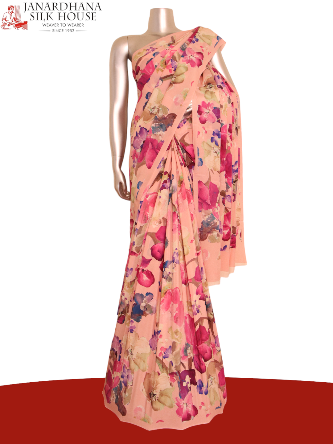 Floral Exclusive Pure Crepe Silk Saree AJ210510