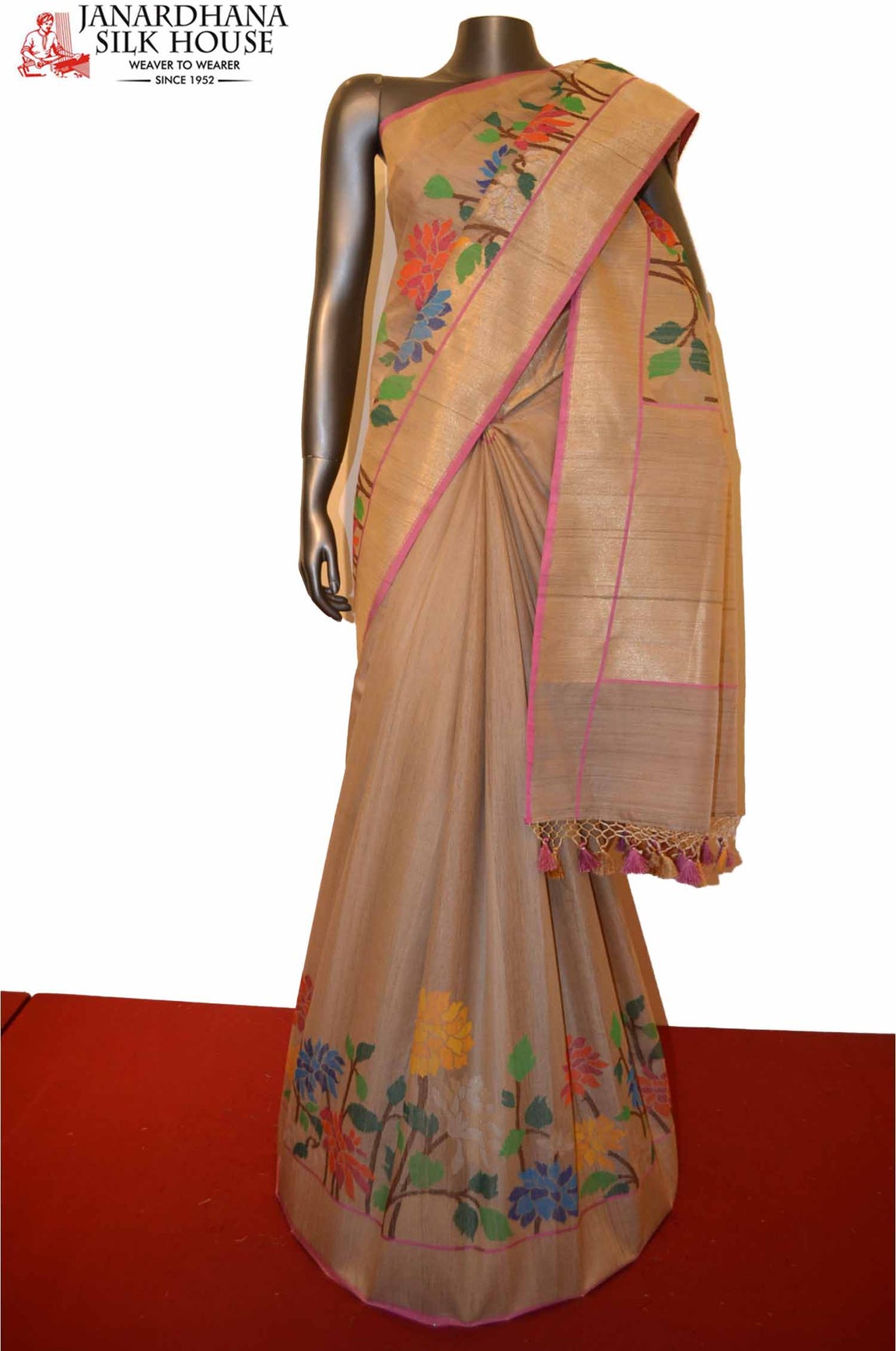 Contemporary &amp; Exclusive Special Handloom Tussar Silk Saree AE201211
