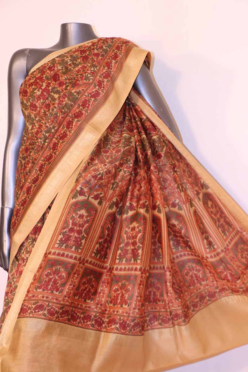 Floral Printed Pure Cotton Saree AI208366