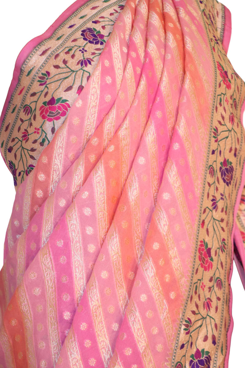 Meenakari Wedding Banarasi Georgette Silk Saree AJ202640