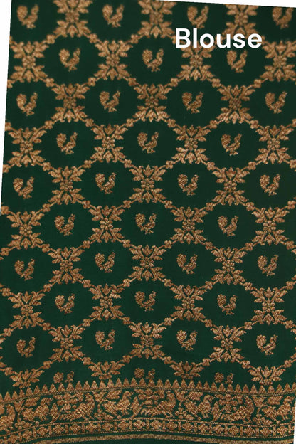 Pure Handloom Zari Butta Banarasi Crepe Silk Saree AK208258
