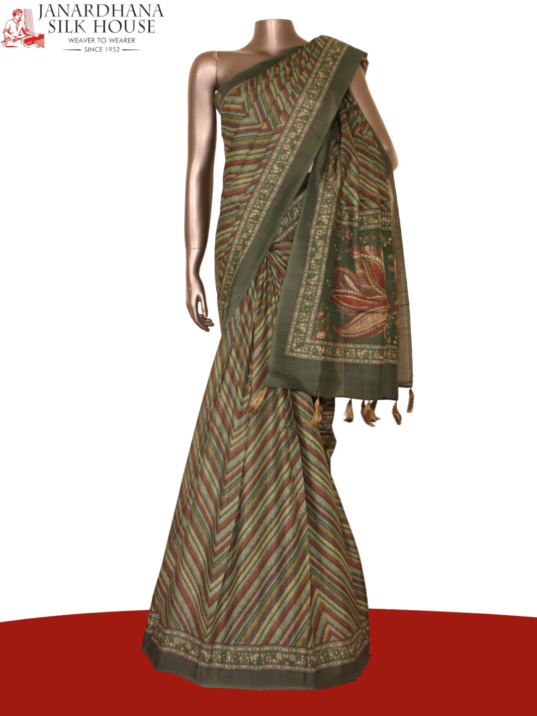 Pure Colorful Abstract Soft Tussar Silk Saree AJ205510