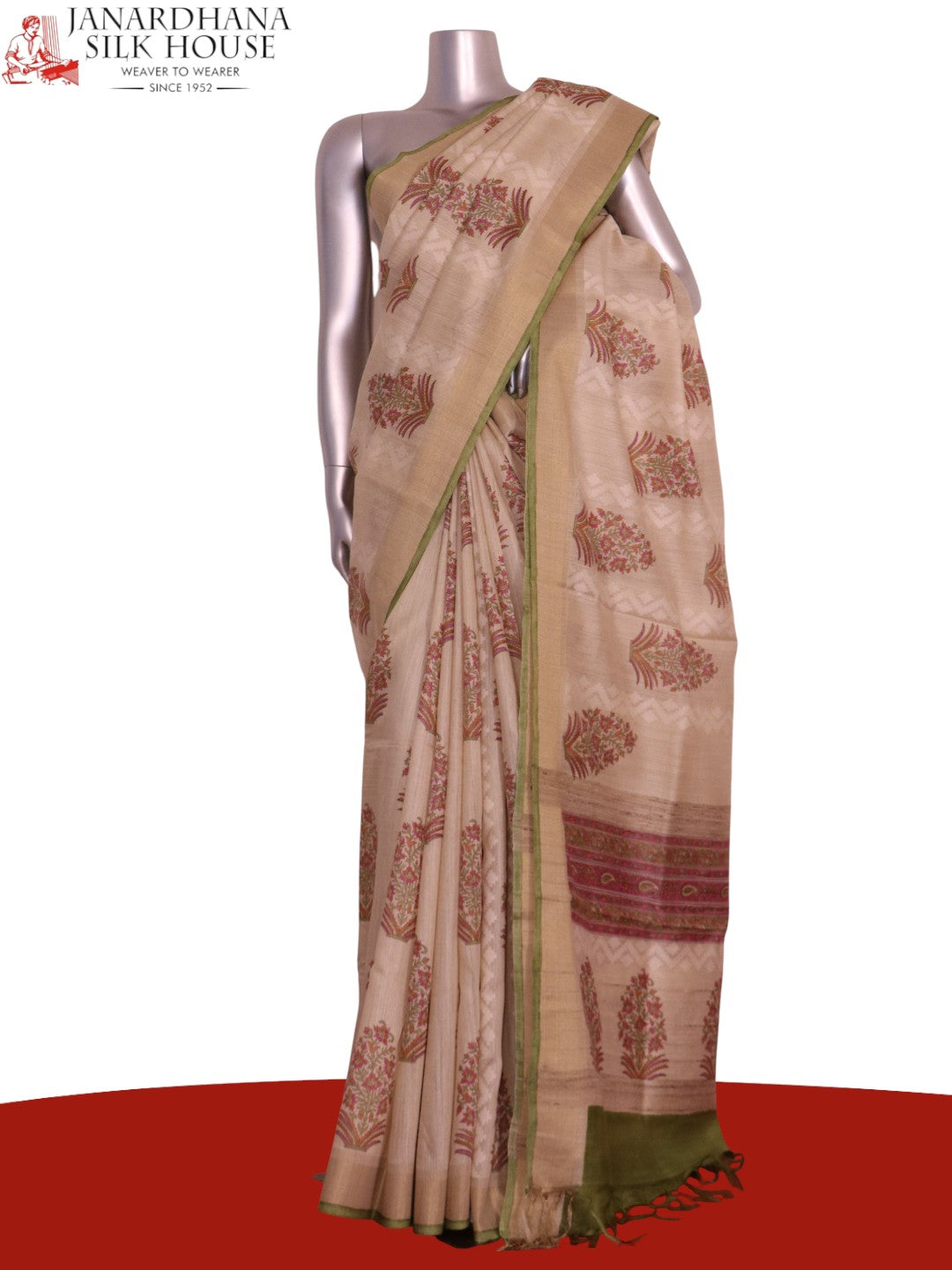 Handloom Pure Tussar Silk Saree AL203728