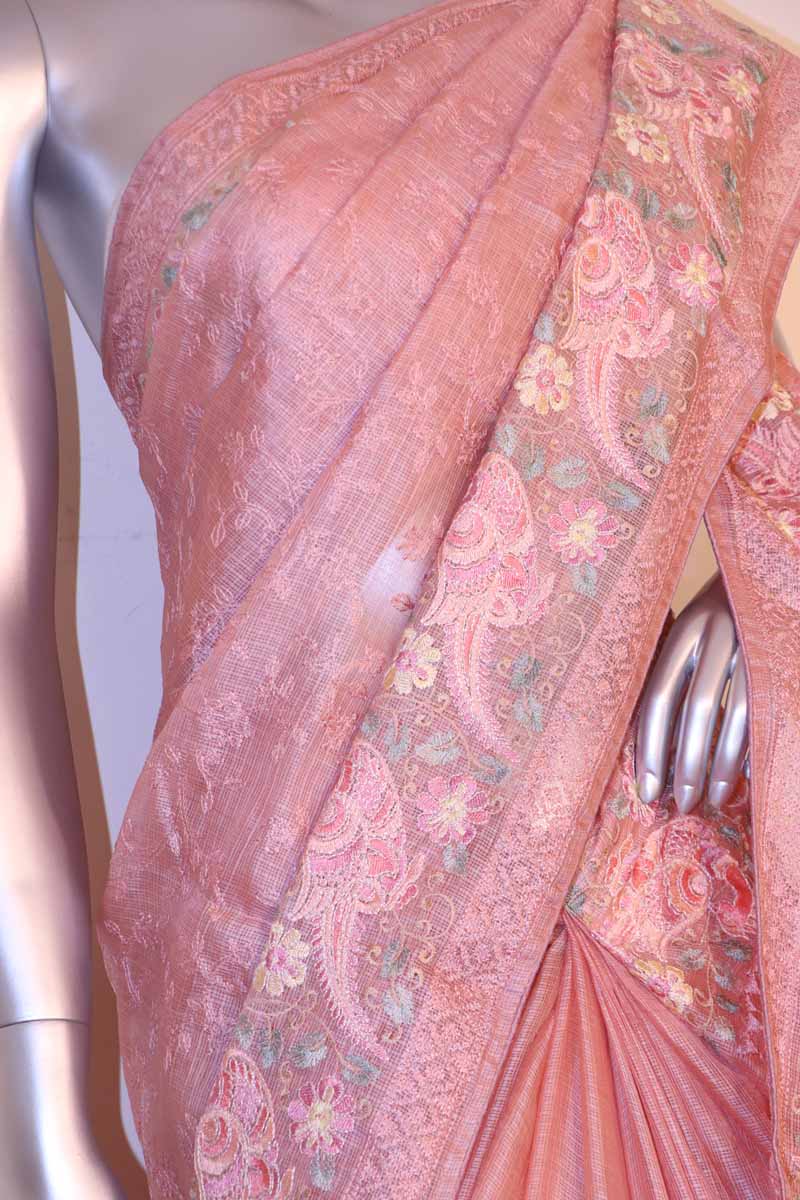Designer Pure Silk Tussar Kota Embroidery Saree AI202829