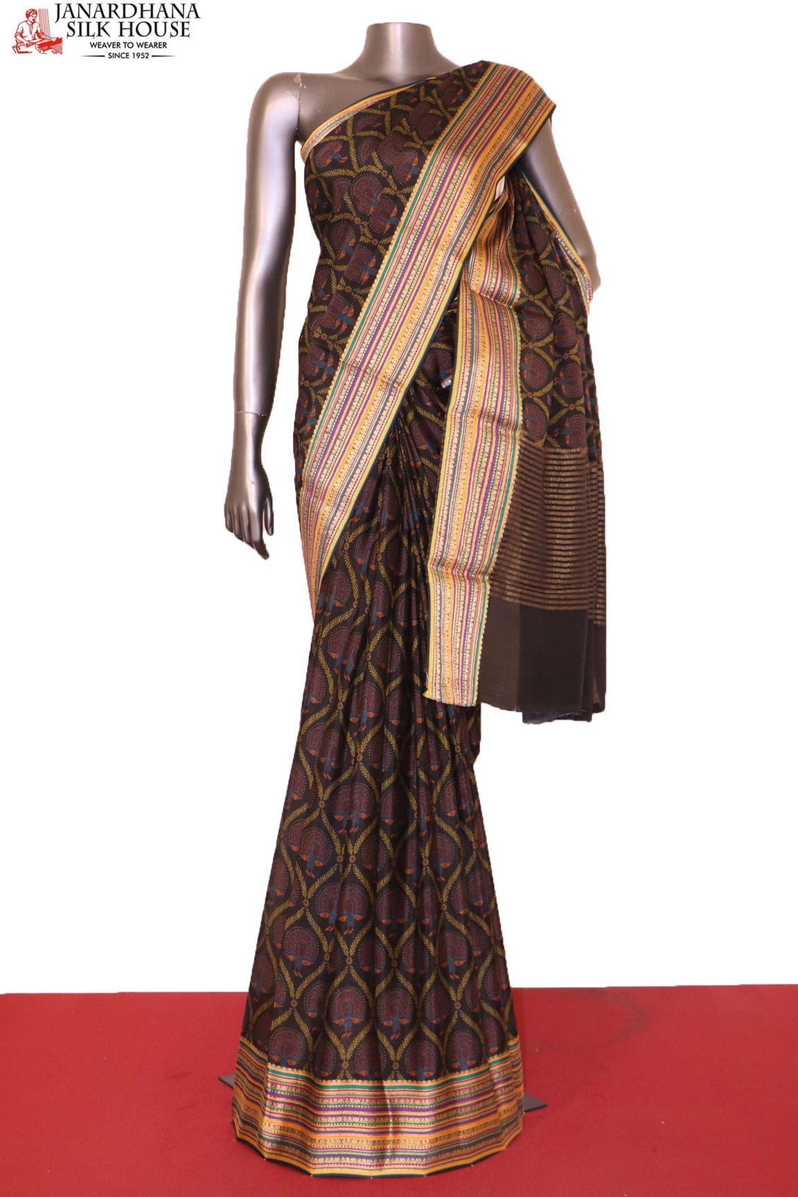 Exquisite Meenakari Printed Crepe Silk Saree AI208569