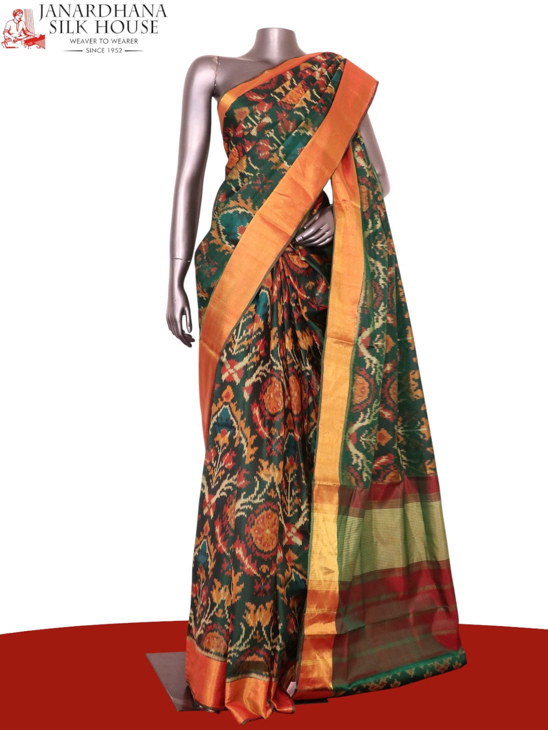 Pure Handloom Patola Ikat Silk Saree AL211558