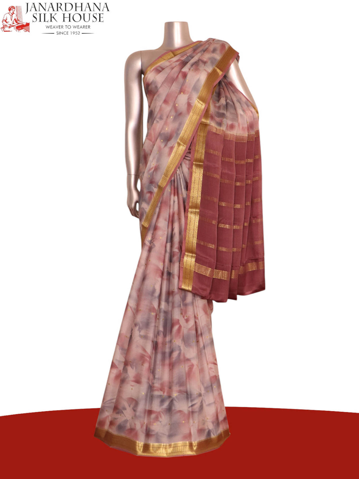 Pure Shaded Butta Mysore Crepe Silk Saree AK208970