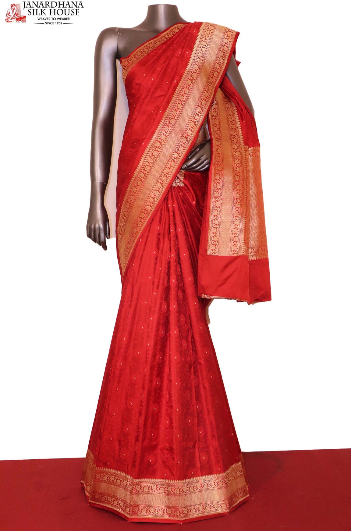 Exclusive Satin Tanchoi Jamawar Silk Saree-Master Weaves AH200454
