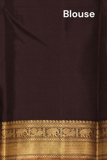 Pure Handloom Checks Chakram Kanjeevaram Silk Saree AK207378