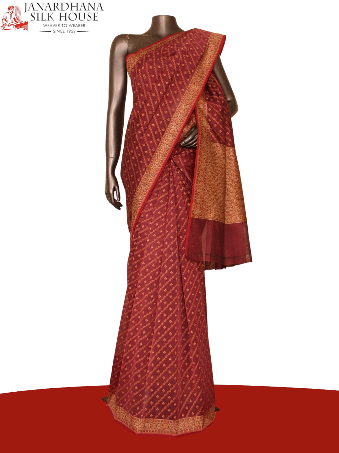 Handloom Banarasi Kora Cotton Saree AJ202542