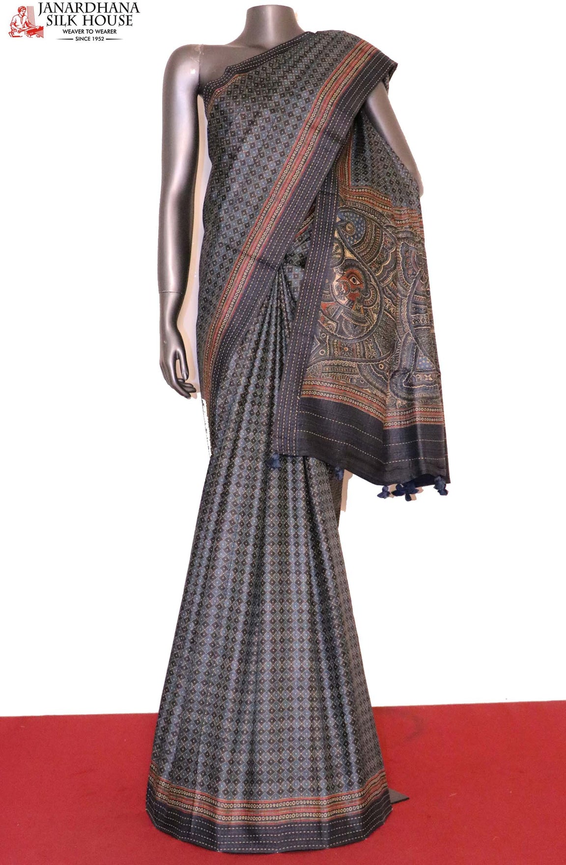 Madhubani Exclusive Pure Tussar Silk Saree AI208593