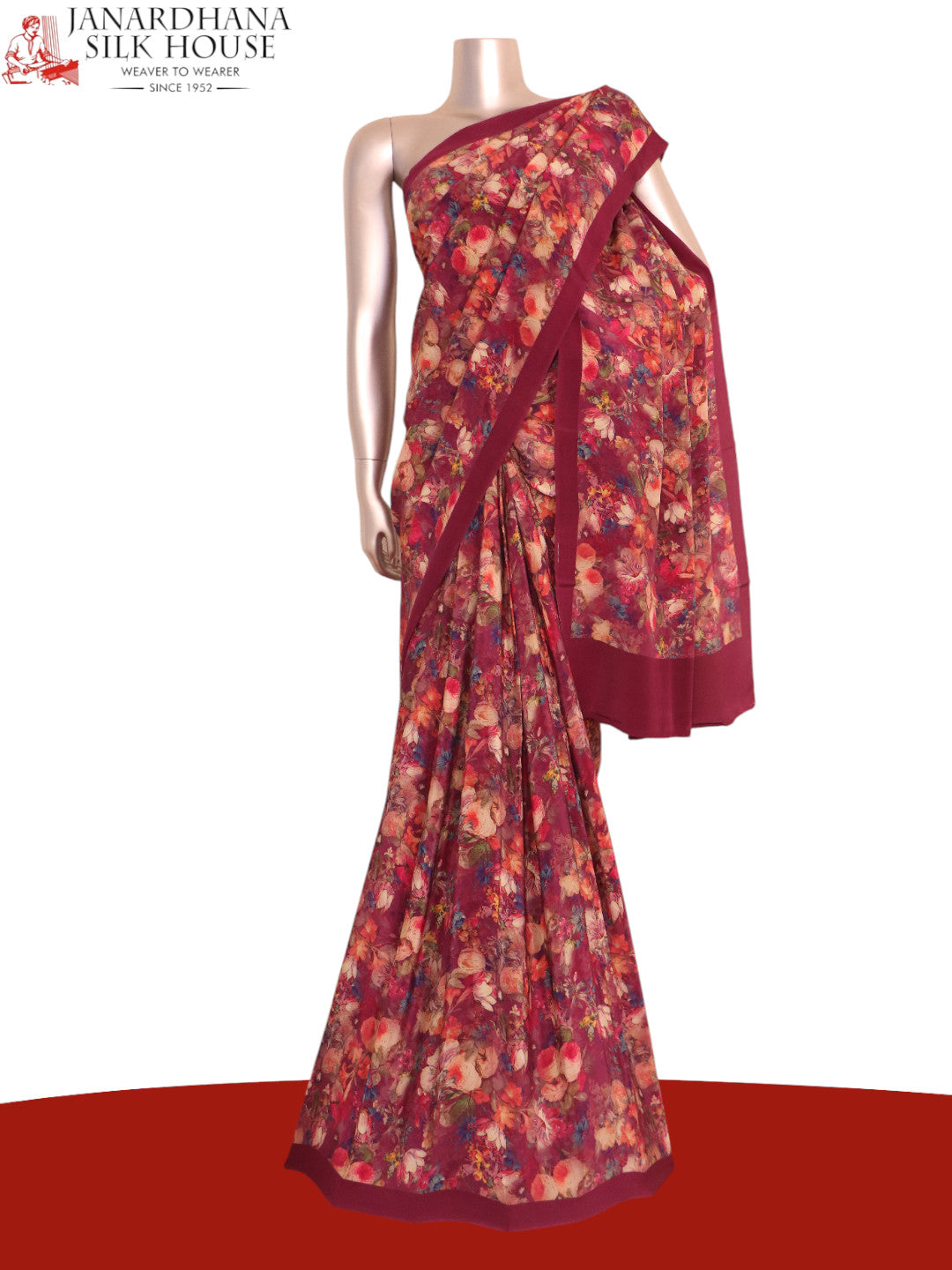 Exclusive Floral Pure Crepe Silk Saree AK203372