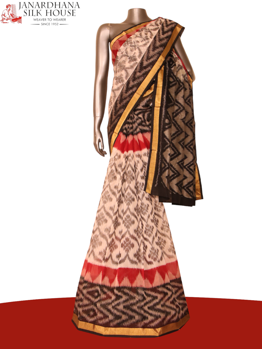 Handloom Pochampally Silk Cotton Saree AJ210248