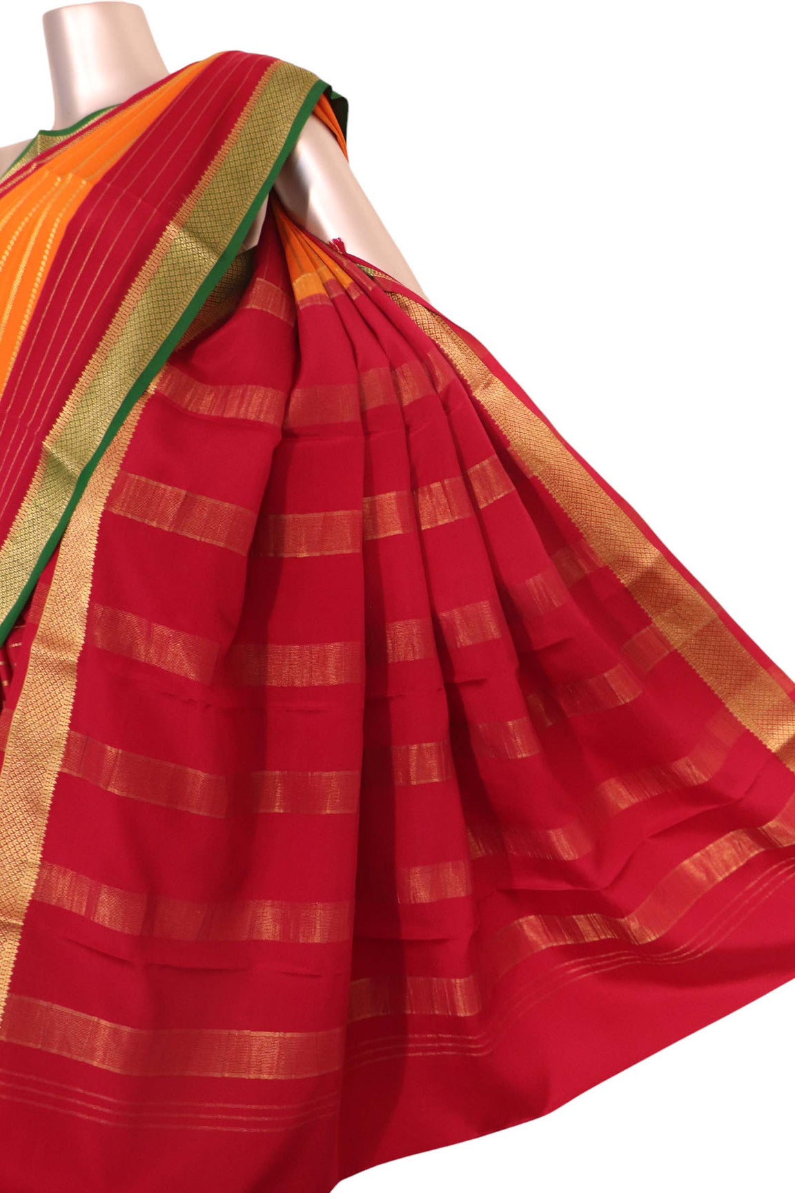 Pure Veldhari Zari Lines Mysore Crepe Silk Saree AK203353