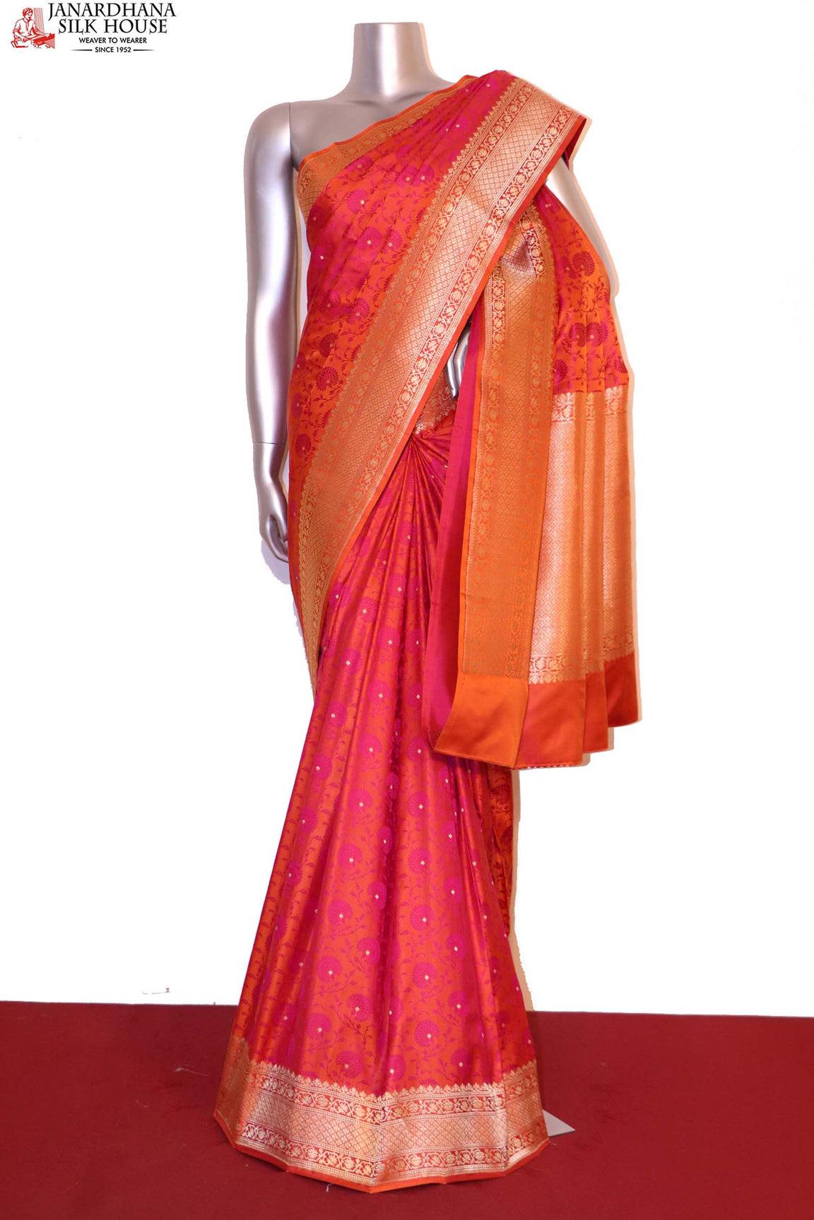 Exclusive Satin Tanchoi Jamawar Silk Saree-Master Weaves AH209953