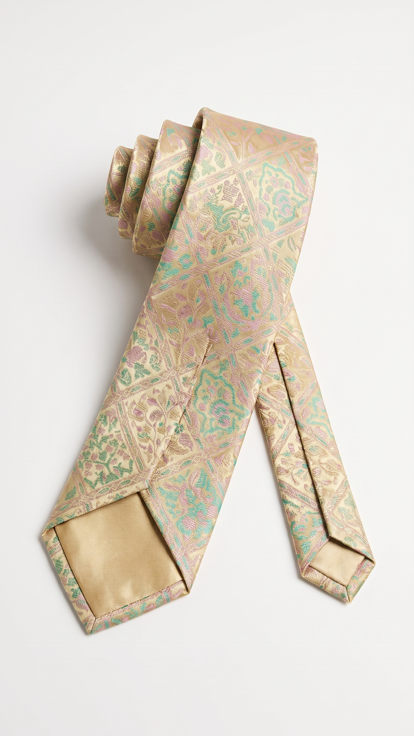 silk tie am201225 - opened back construction view