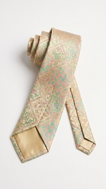 Silk Tie AM201225 - Opened Back Construction View