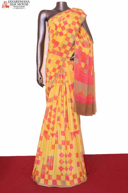 yellow crepe silk saree AI202165