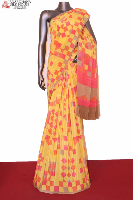 yellow crepe silk saree AI202165