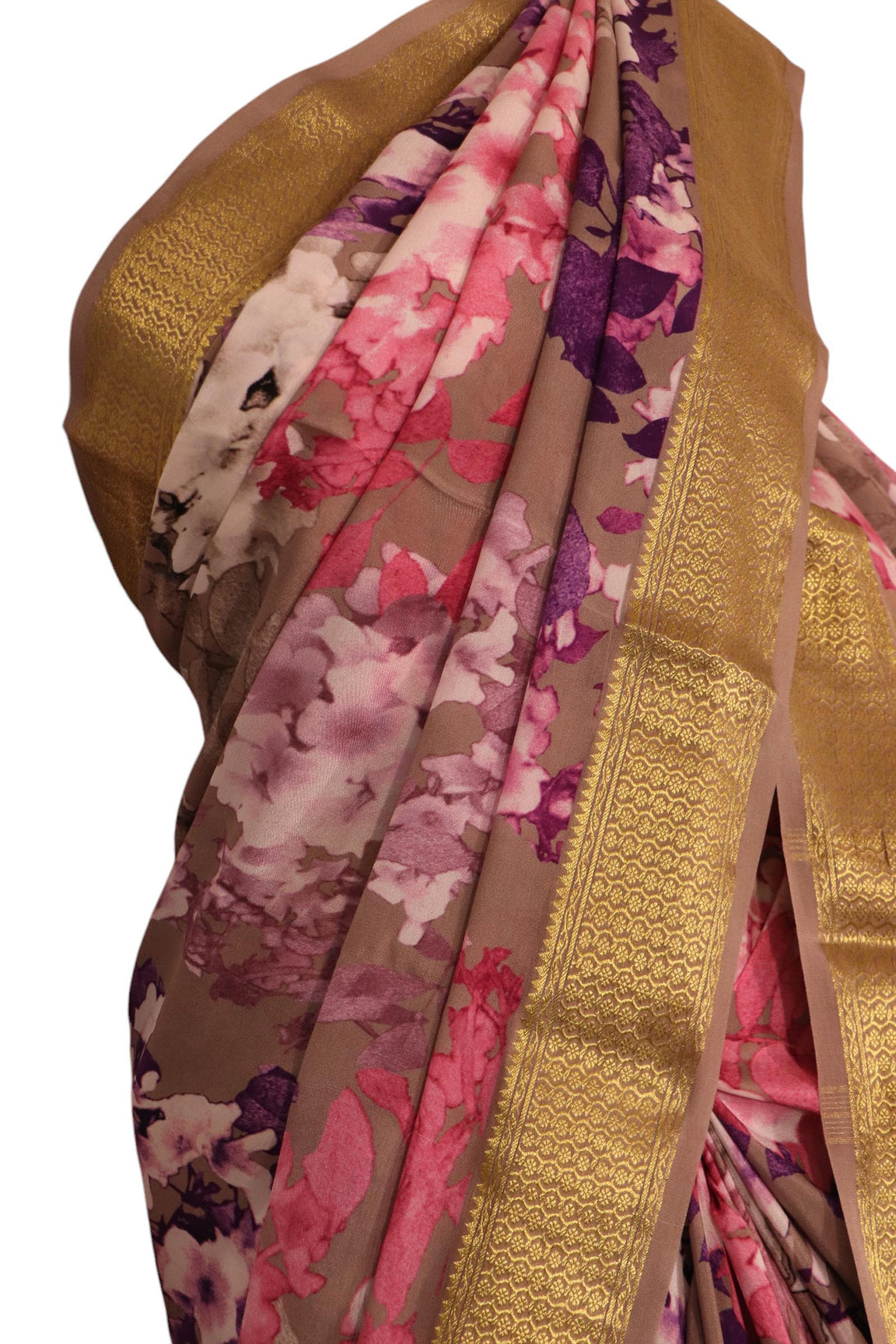 Pure Floral Zari Crepe Silk Saree AK208186