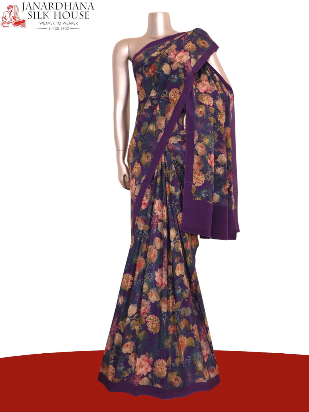 Exclusive Floral Pure Crepe Silk Saree AK203368