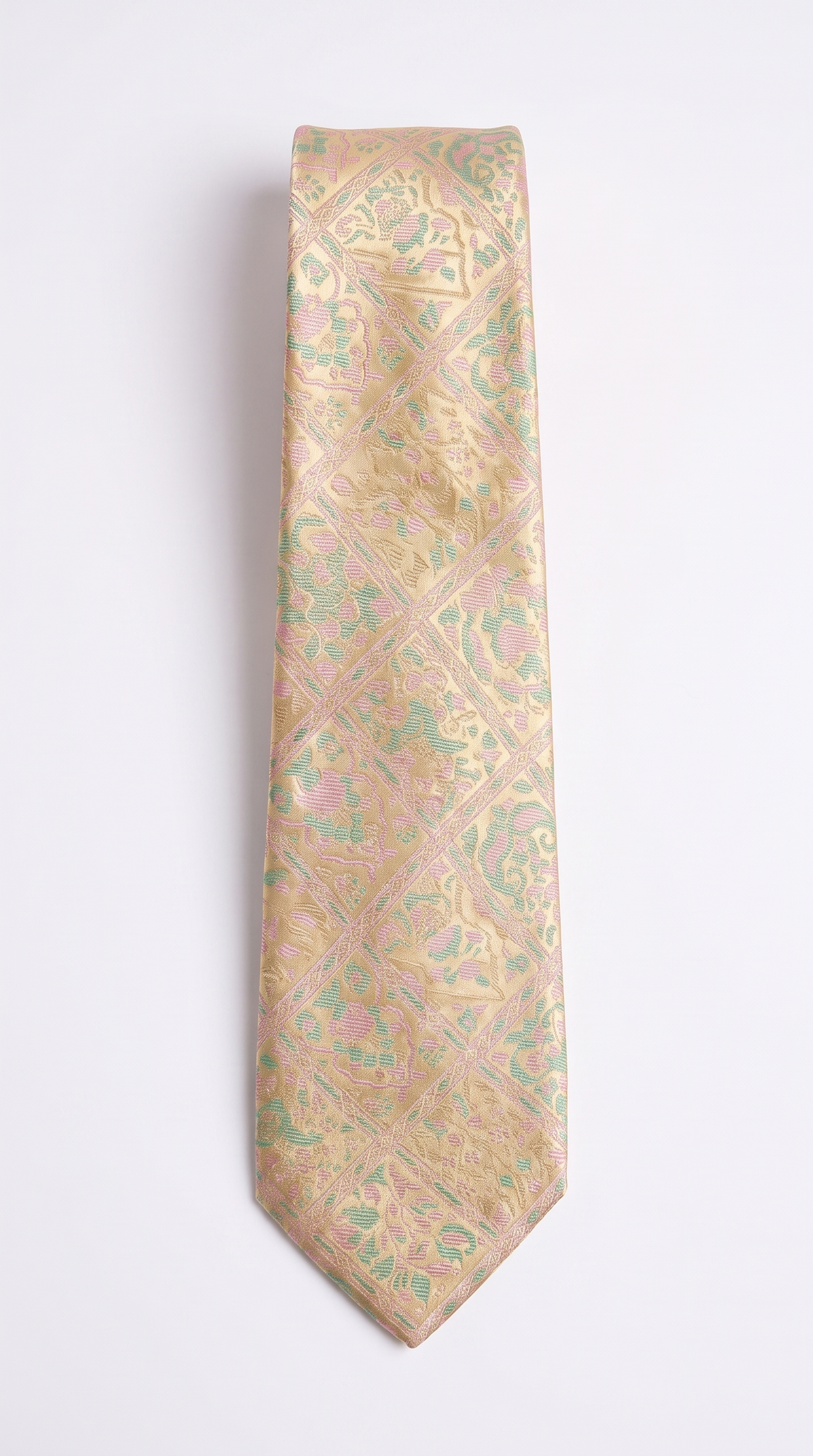 Silk Tie AM201233 - Full-Length Front Flat-Lay View