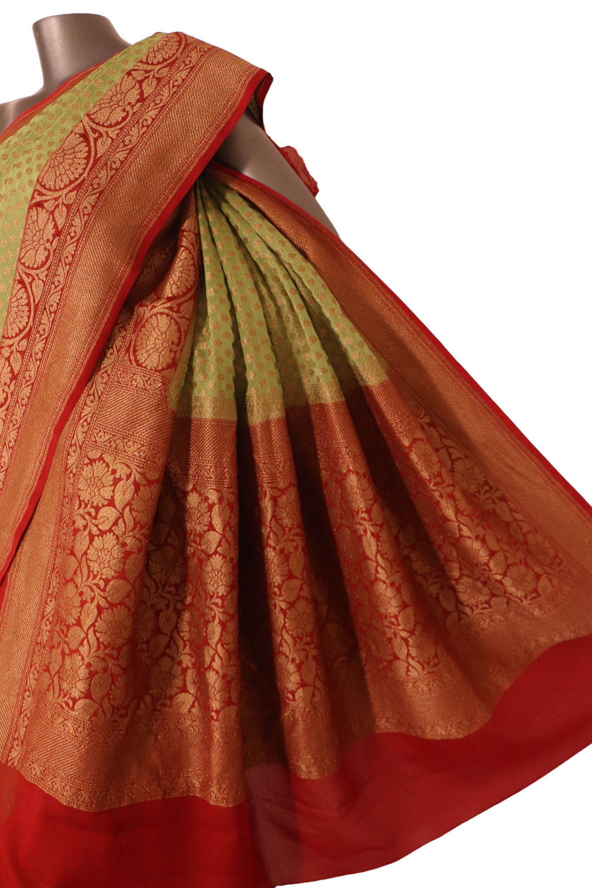 Handloom Contrast Banarasi Georgette Silk Saree AK201163
