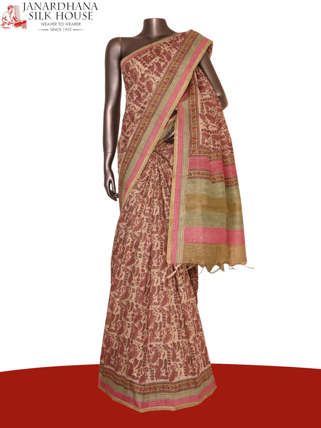 Pure Floral Tussar Silk Saree AJ205593