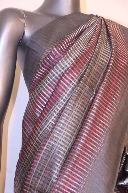 Handloom Printed Tussar Silk Saree AI209182