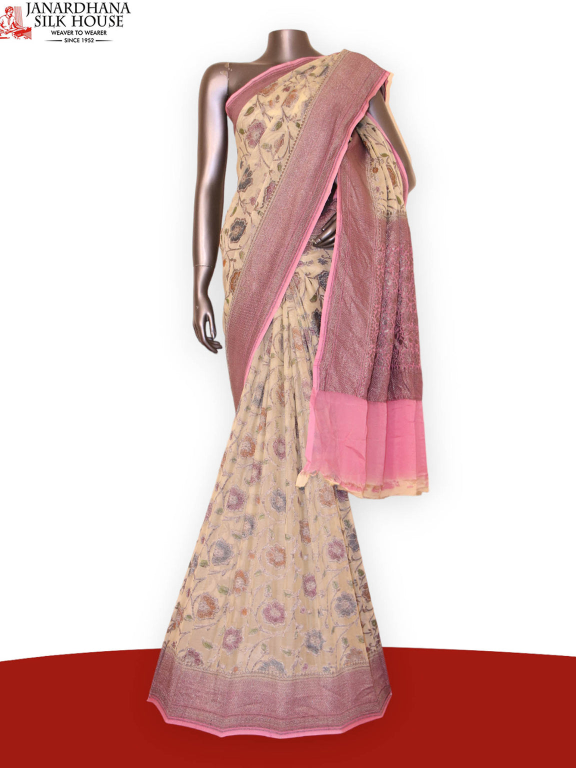 Designer Floral Banarasi Georgette Silk Saree AJ202645