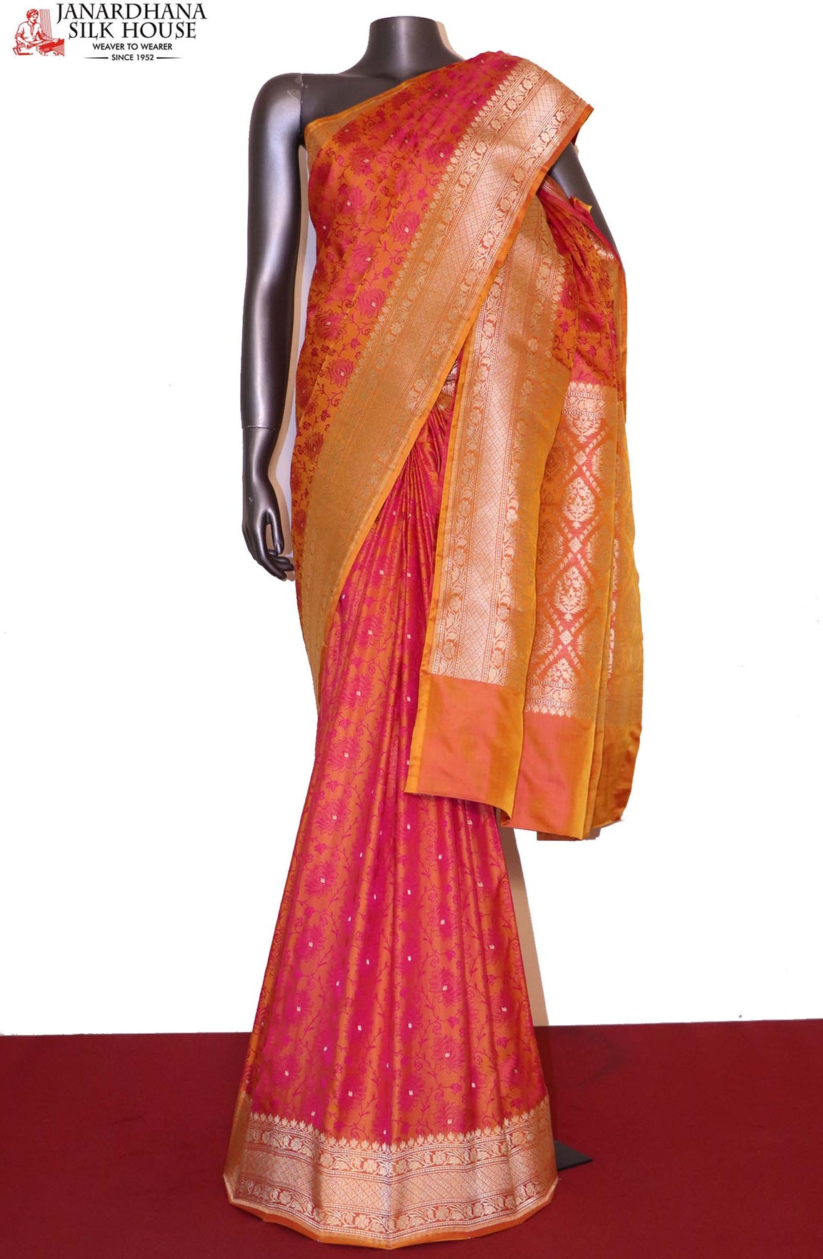 Exclusive Satin Tanchoi Jamawar Silk Saree-Master Weaves AI213909