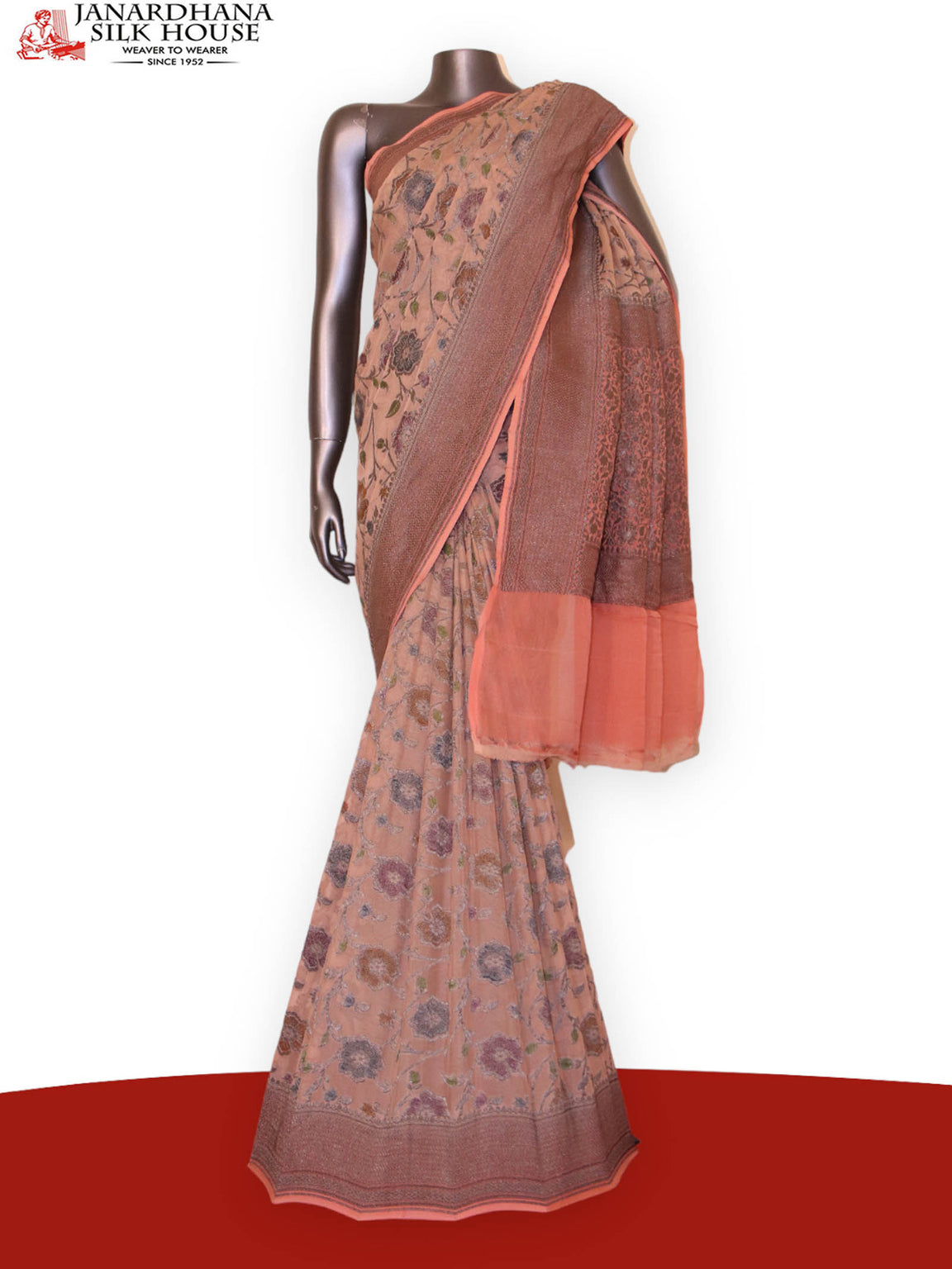 Designer Floral Banarasi Georgette Silk Saree AJ202644