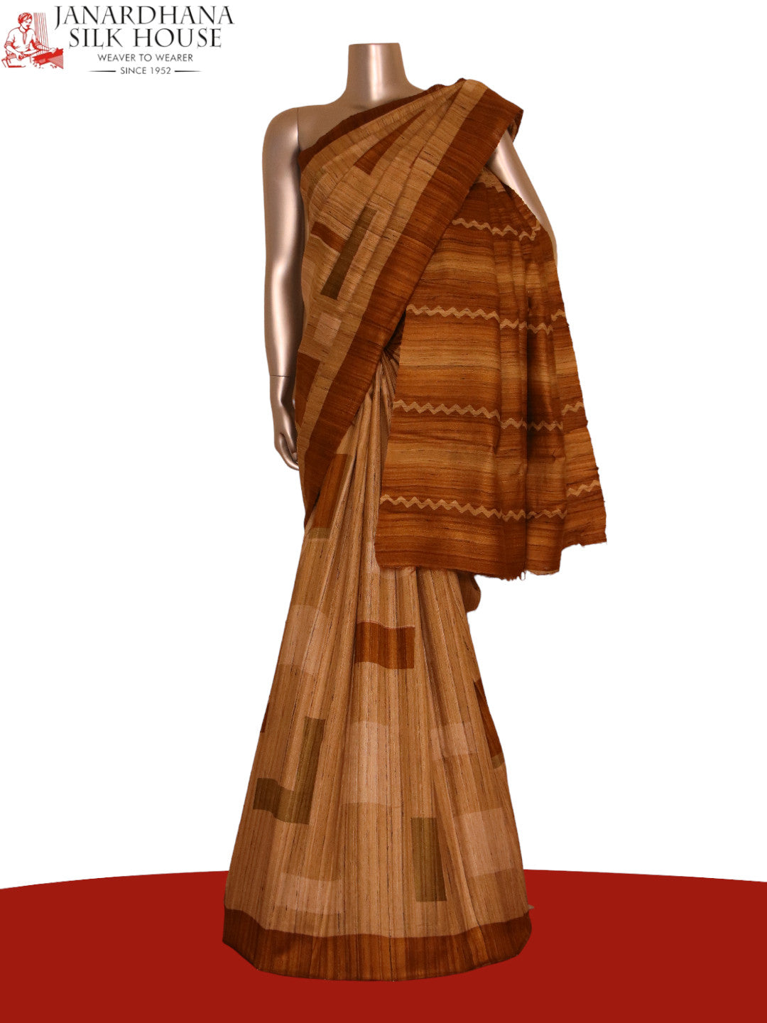 Pure Abstract Tussar Silk Saree AJ207016