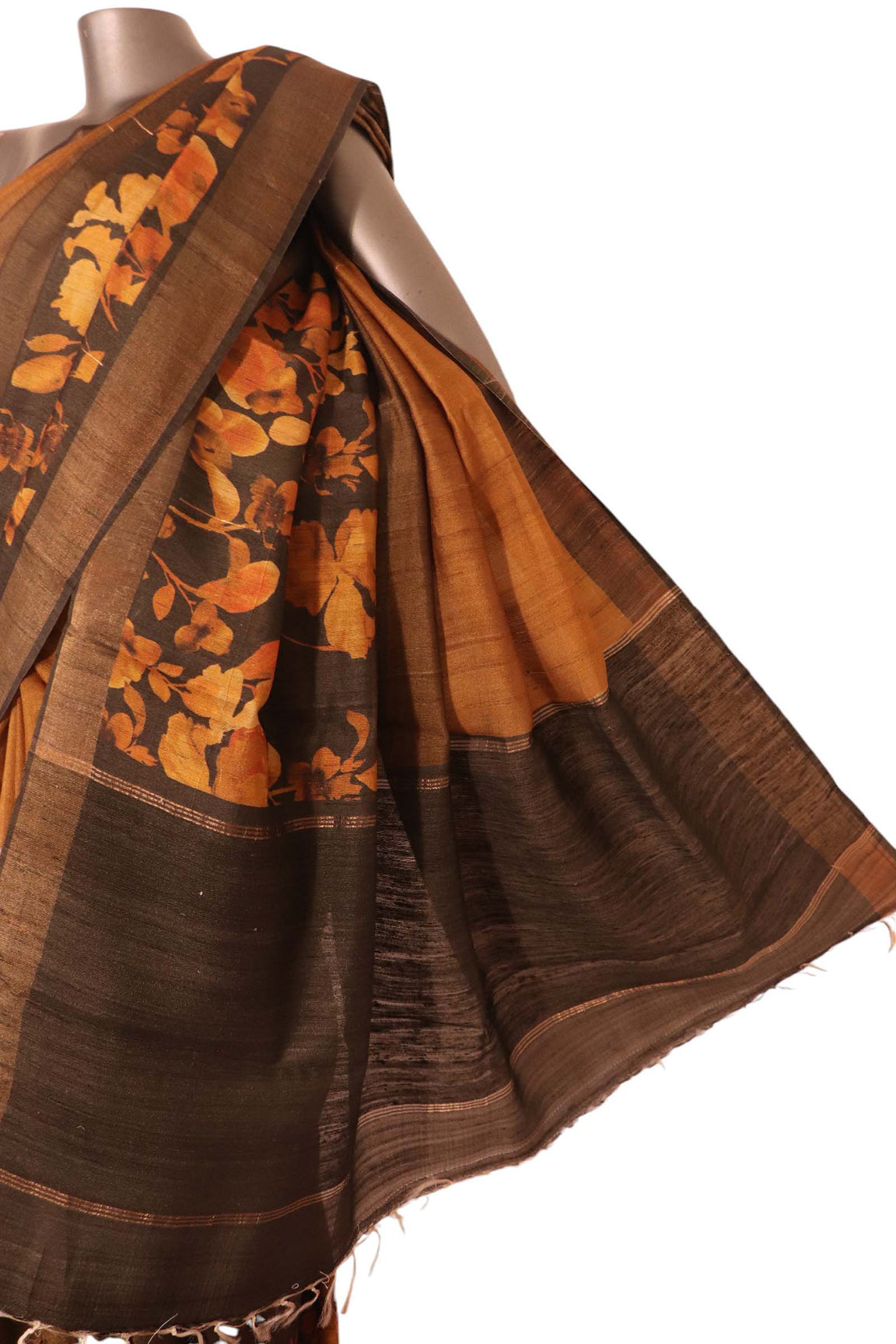Pure Multi Shade Floral Tussar Silk Saree AK210626