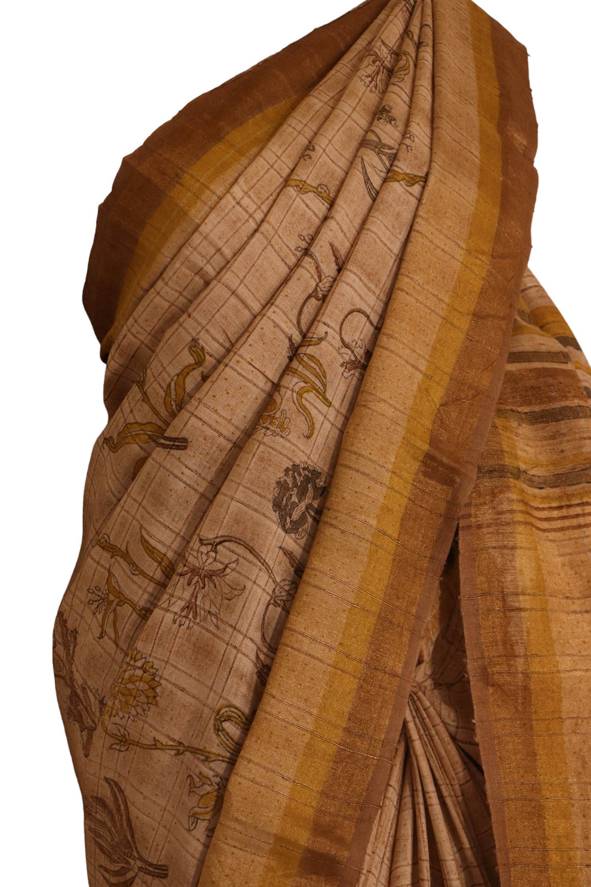 Pure Floral Tussar Silk Saree AJ205527