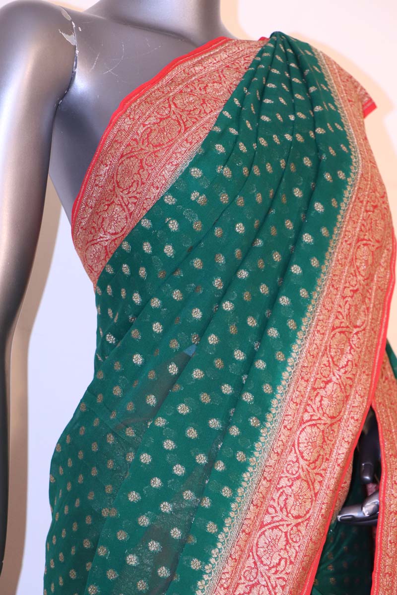 Handloom Banarasi Georgette Silk Saree AI205476