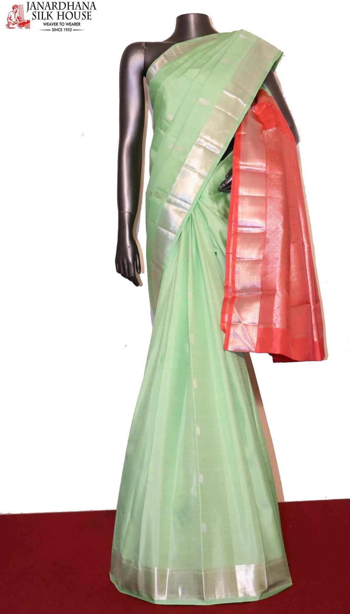 Silver Zari Kanjeevaram Silk Saree AJ200155