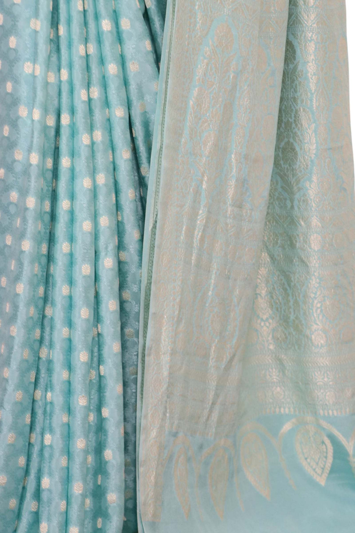 Pure Handloom Zari Butta Banarasi Crepe Silk Saree AL206648