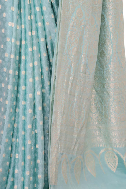 Pure Handloom Zari Butta Banarasi Crepe Silk Saree AL206648