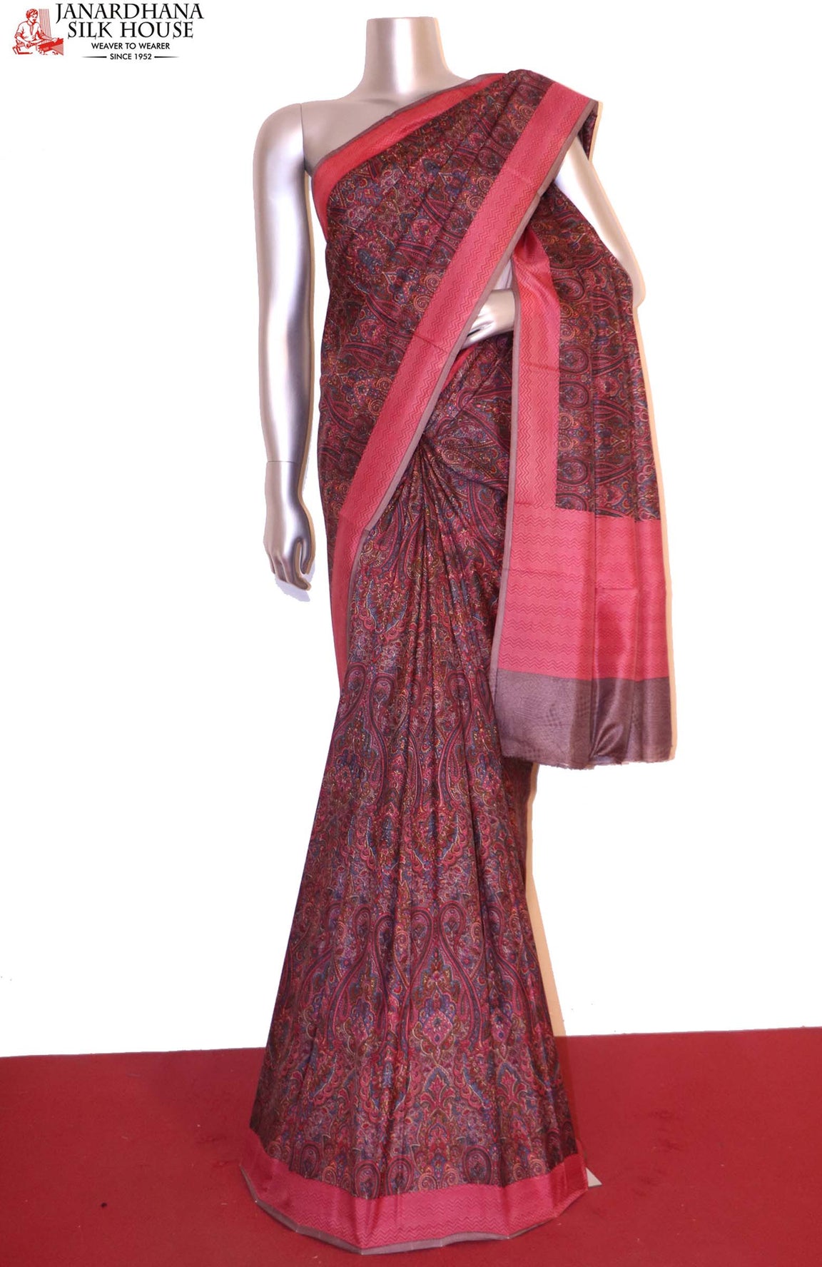 Paisley Exclusive Printed Silk Saree AH207078