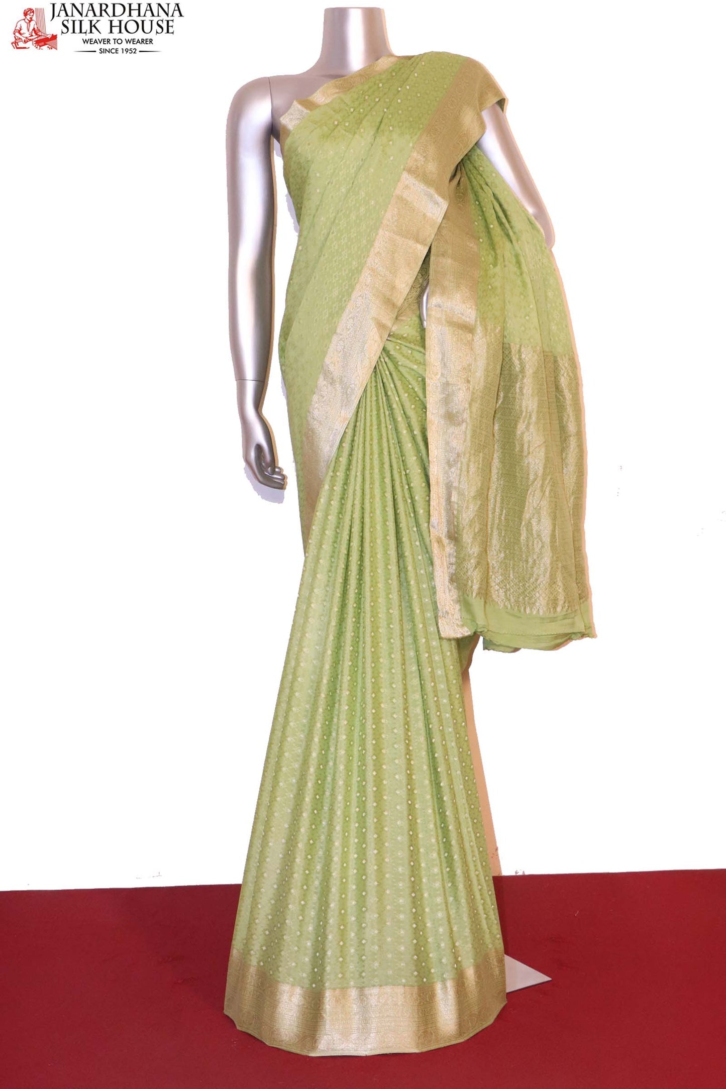 designer jacquard butta pure mysore crepe silk saree ai211224