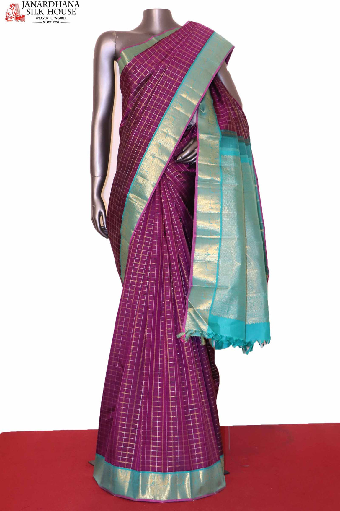 Exclusive Gold &amp; Silver Wedding Kanchipuram Silk Saree AI201551