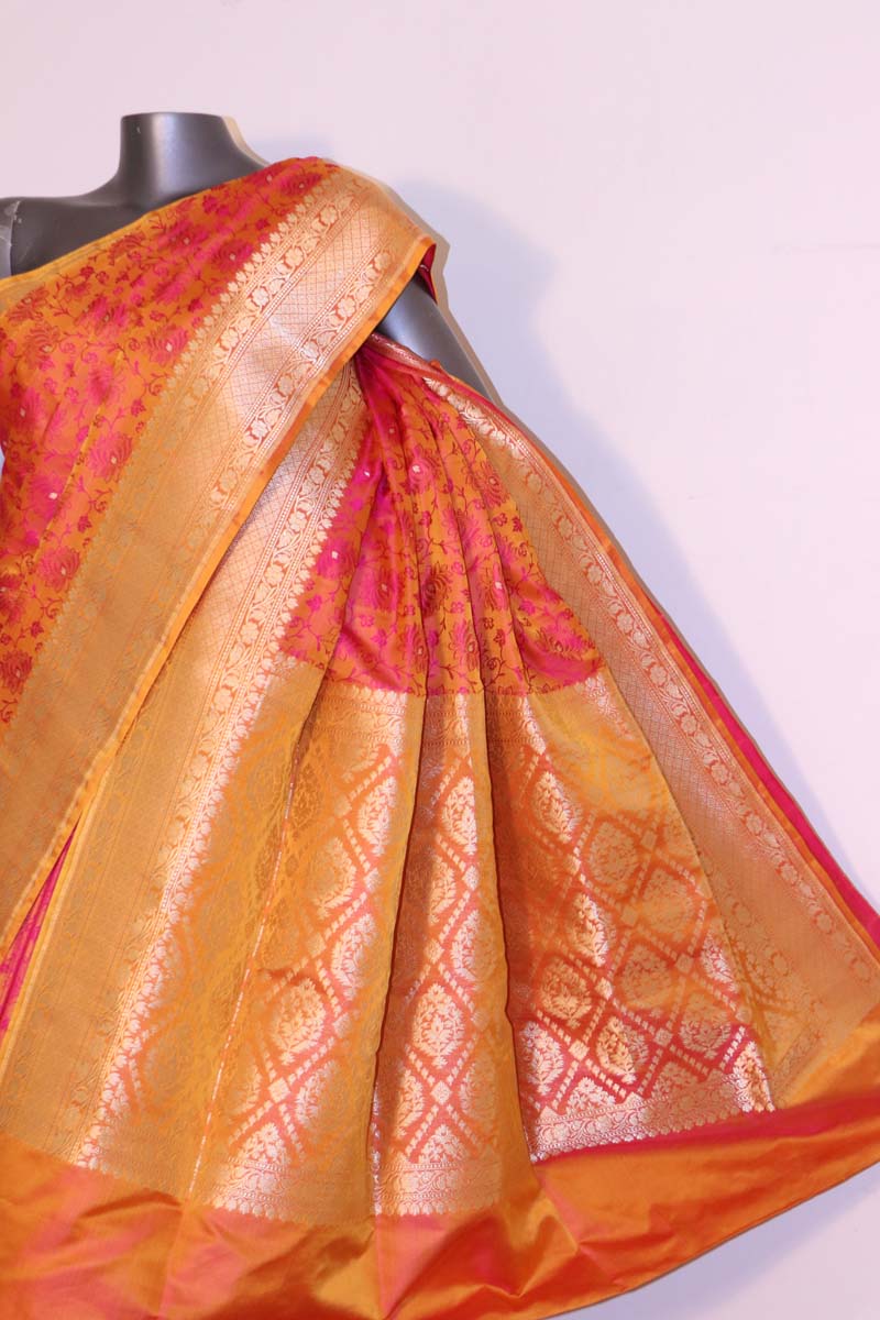 Exclusive Satin Tanchoi Jamawar Silk Saree-Master Weaves AI213909